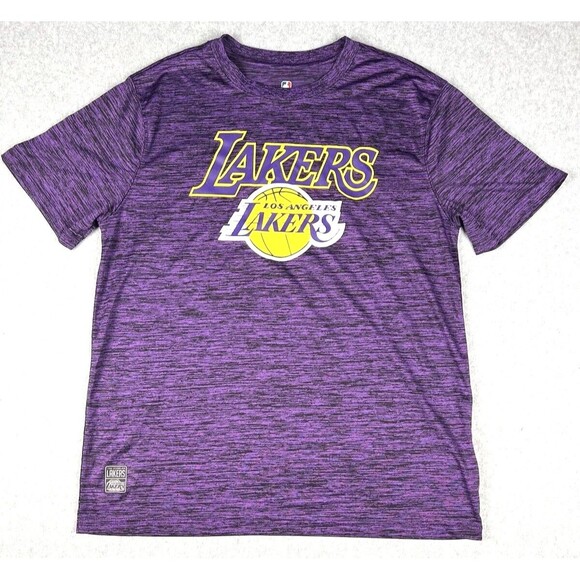 Los Angeles Lakers Shirt Purple NBA Short Sleeve Tee Basketball Game Team - Picture 1 of 13